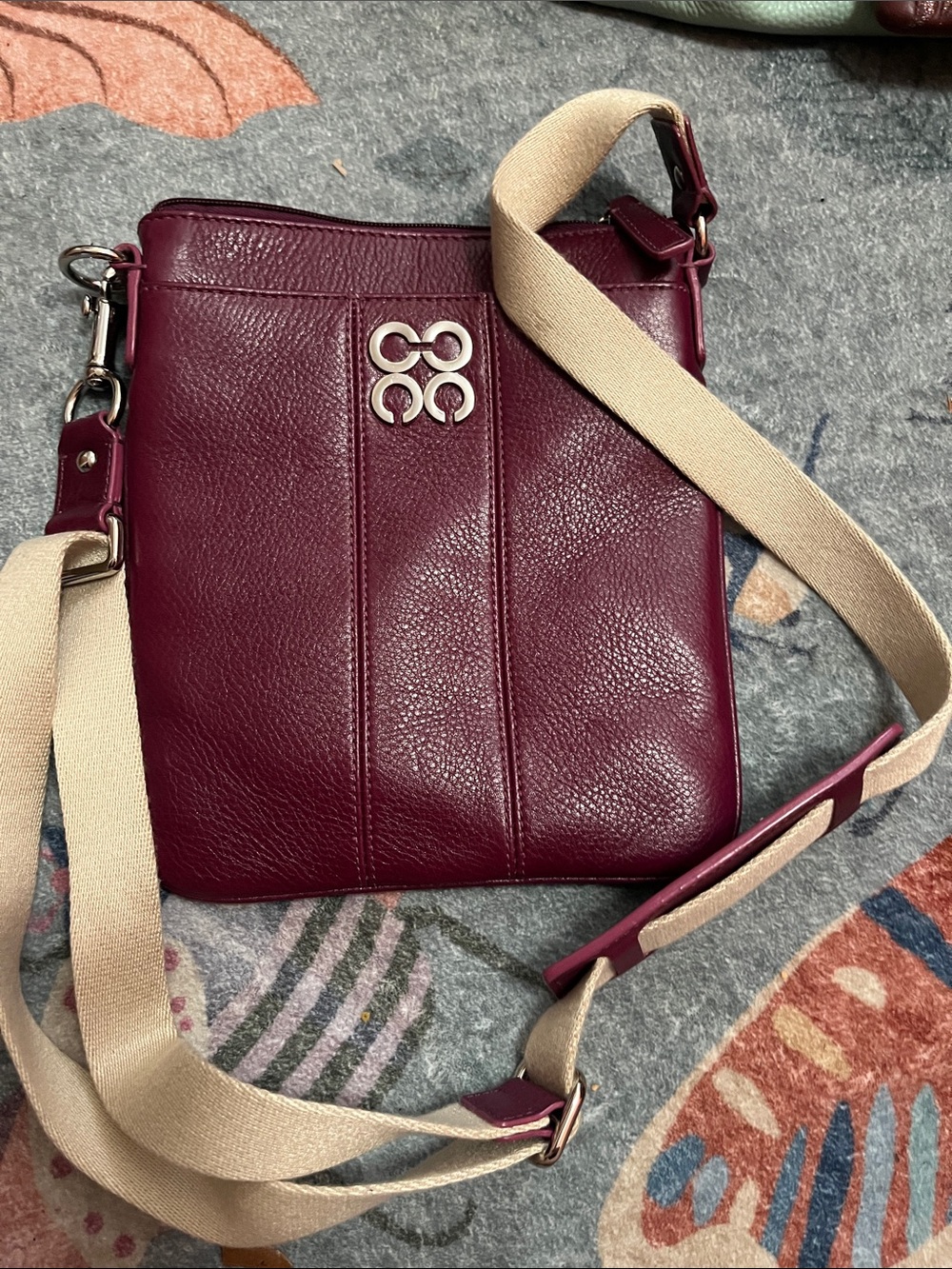 Leather Crossbody Bag in Deep Burgundy Rare coach